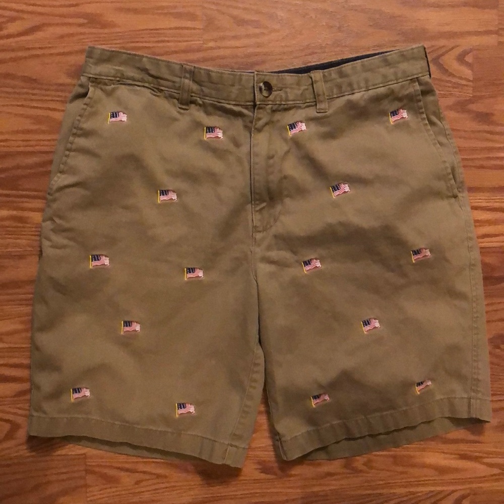 Men’s Lands End American Flag Shorts